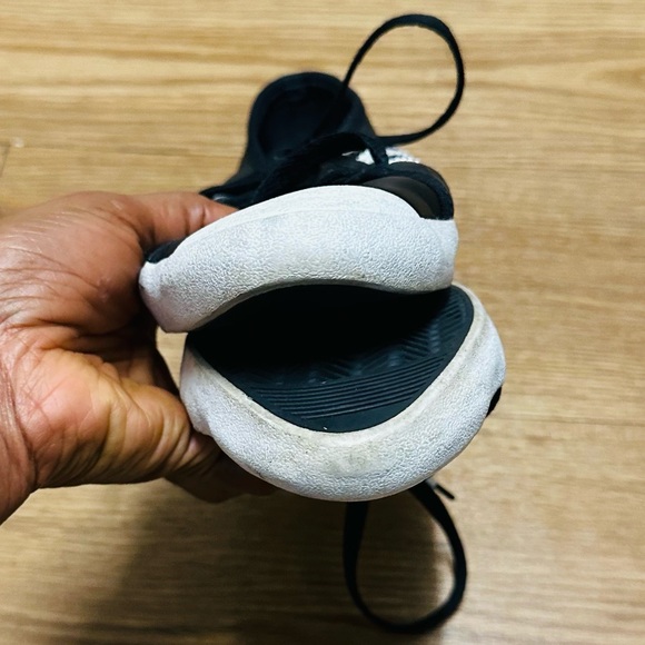 Adidas black and white leather lace up sneakers. - Picture 7 of 14